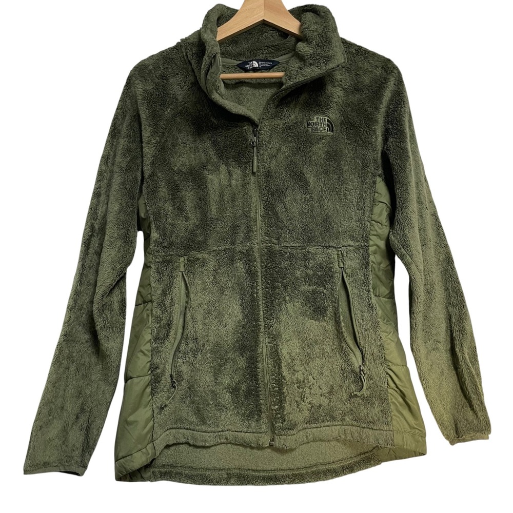 The North Face Womens Osito Hybrid Full Zip Fleece Jacket Olive Green Large